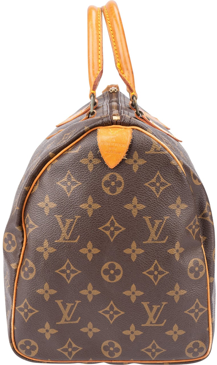 Louis Vuitton Louis Vuitton Canvas Monogram Speedy 35 Handbag Bruin