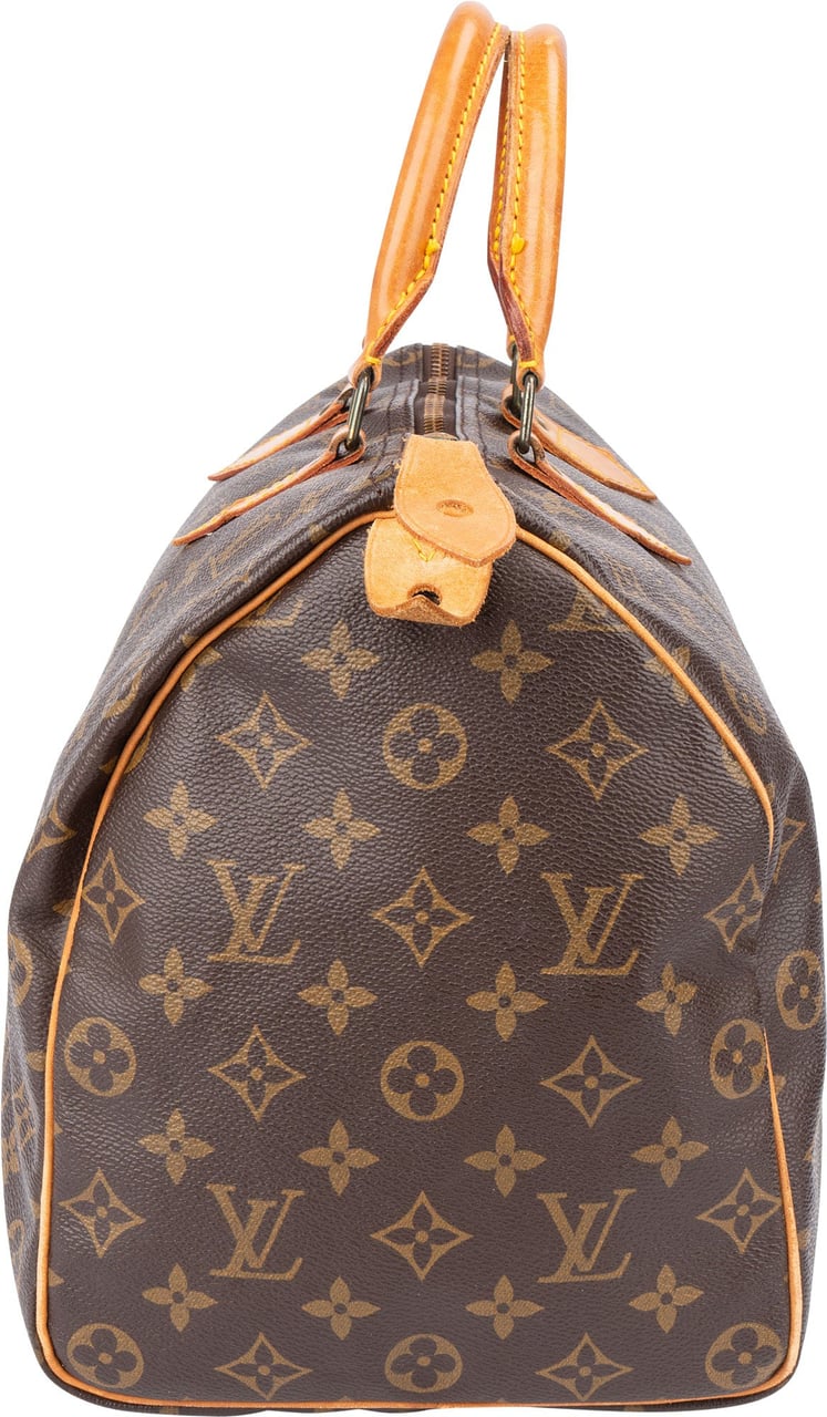 Louis Vuitton Louis Vuitton Canvas Monogram Speedy 35 Handbag Bruin