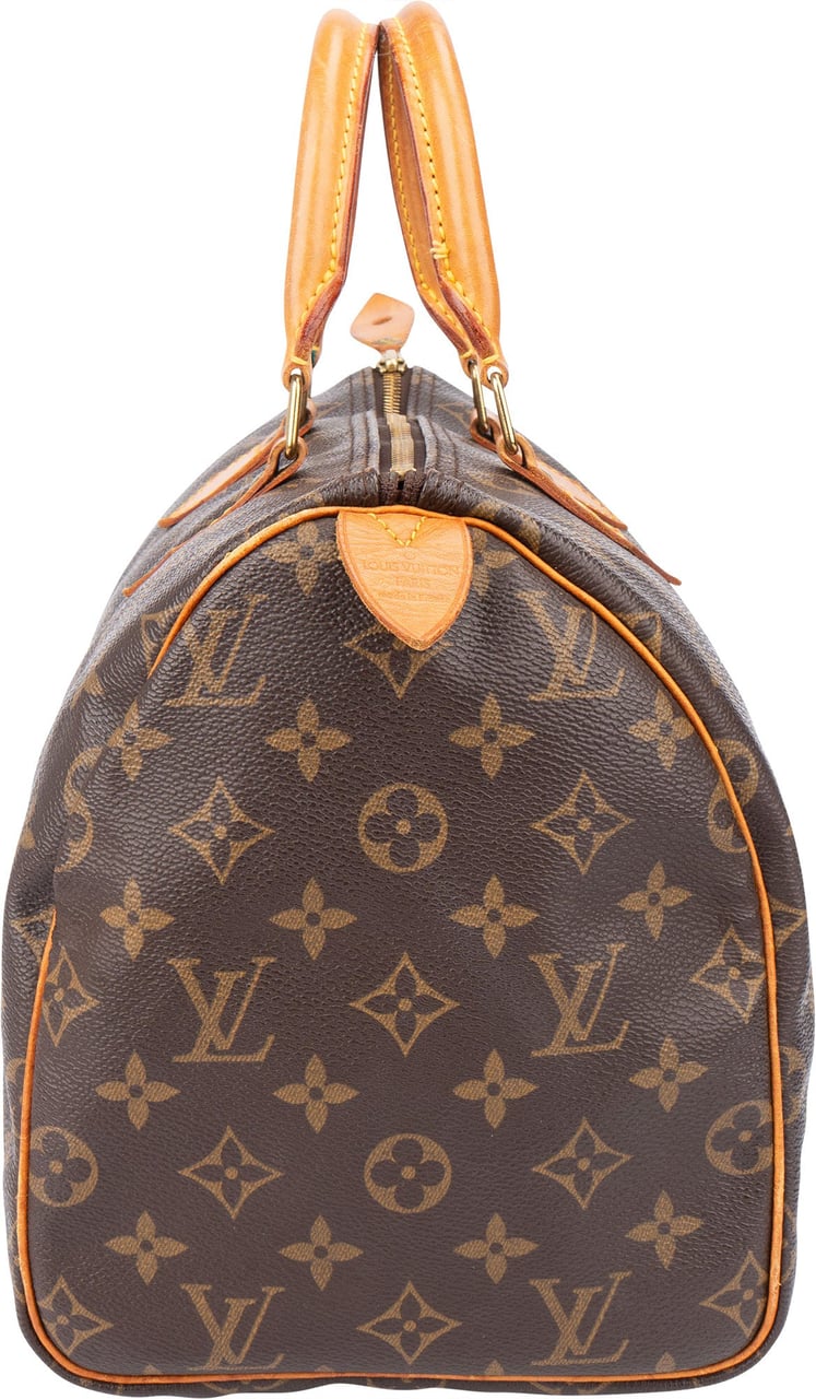Louis Vuitton Louis Vuitton Canvas Monogram Speedy 30 Handbag Bruin
