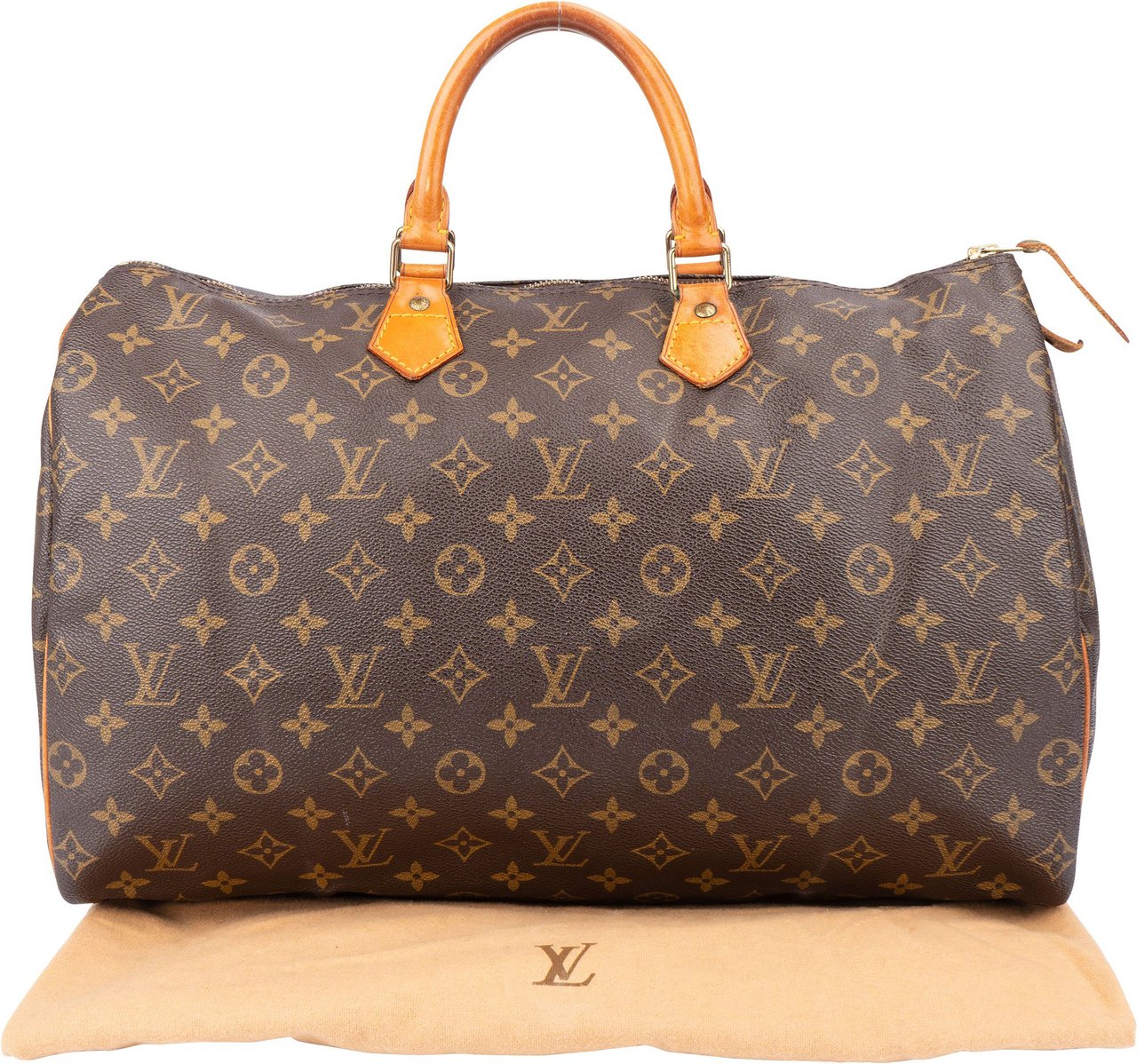 Louis Vuitton Louis Vuitton Canvas Monogram Speedy 40 Handbag Bruin