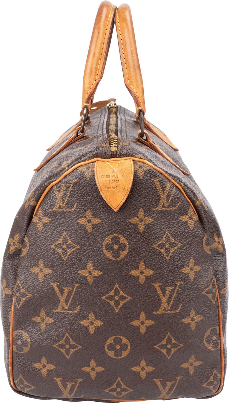 Louis Vuitton Louis Vuitton Canvas Monogram Speedy 30 Handbag Bruin