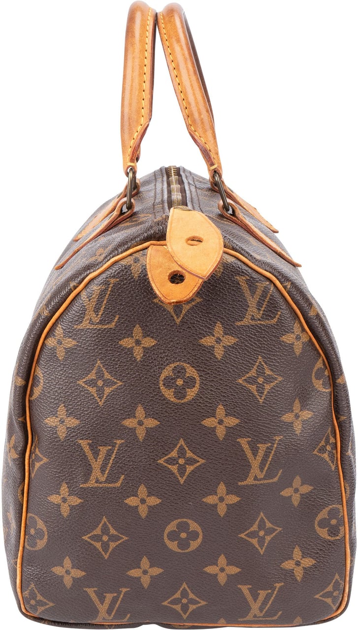 Louis Vuitton Louis Vuitton Canvas Monogram Speedy 30 Handbag Bruin