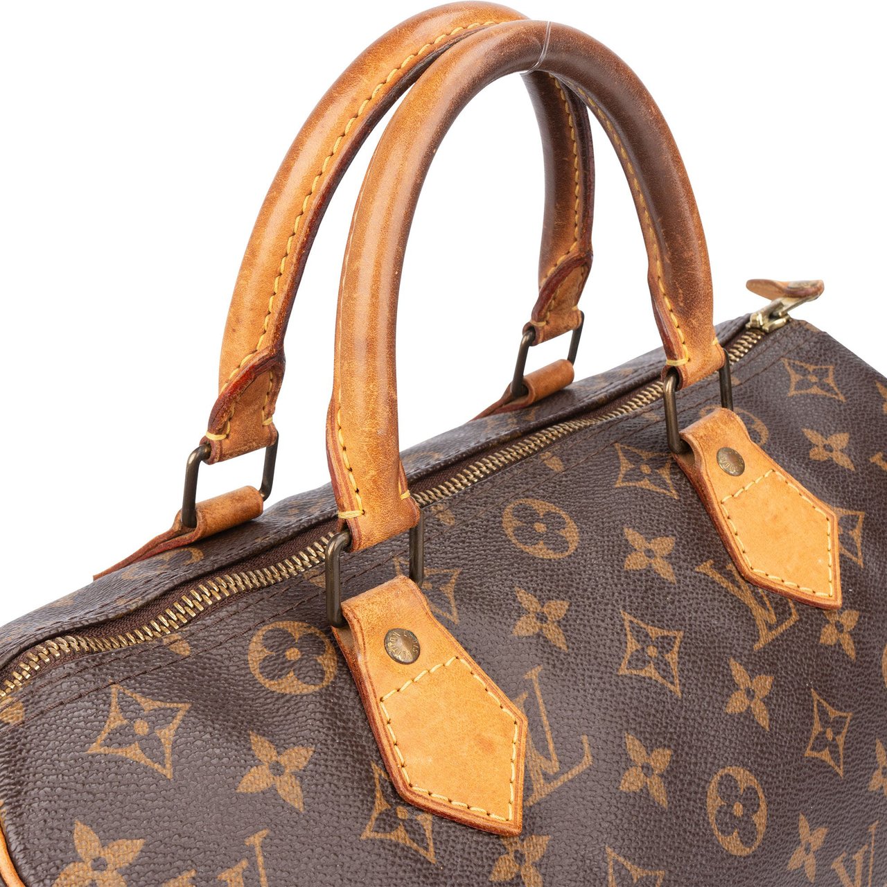 Louis Vuitton Louis Vuitton Canvas Monogram Speedy 30 Handbag Bruin