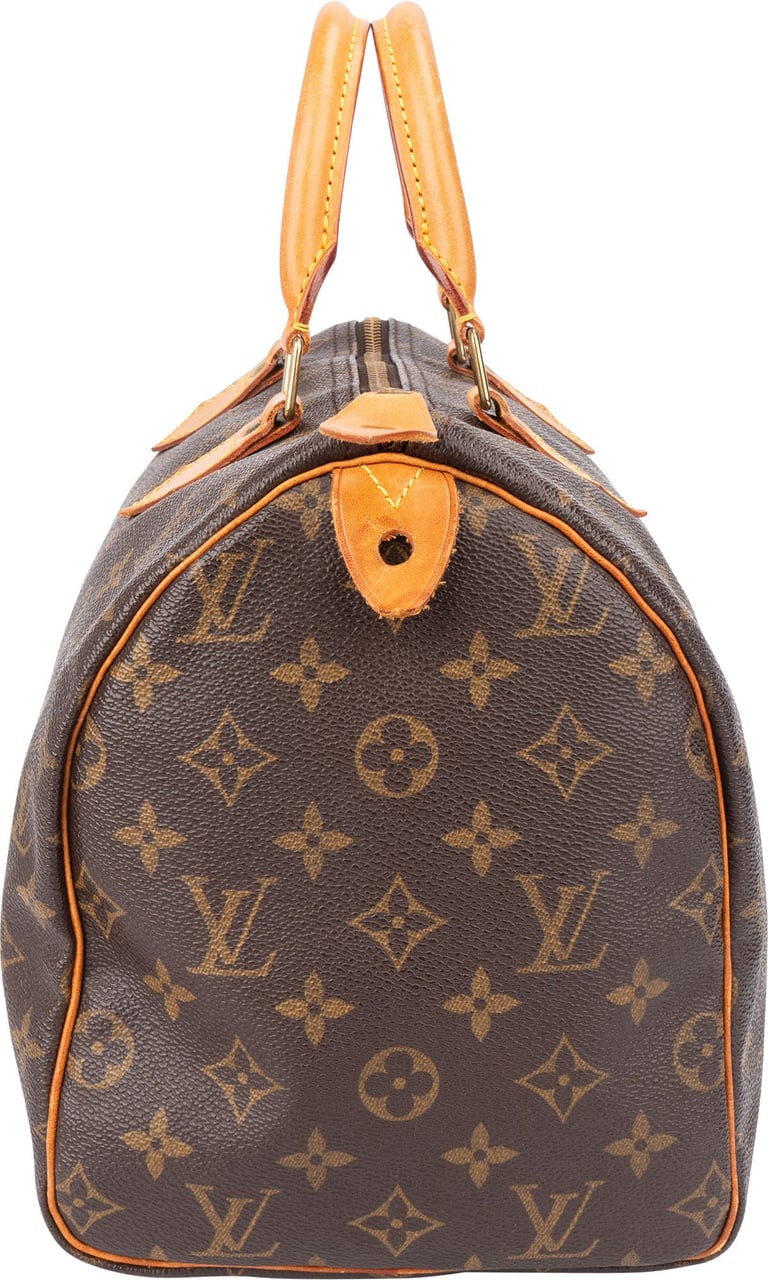 Louis Vuitton Louis Vuitton Canvas Monogram Speedy 30 Handbag Bruin