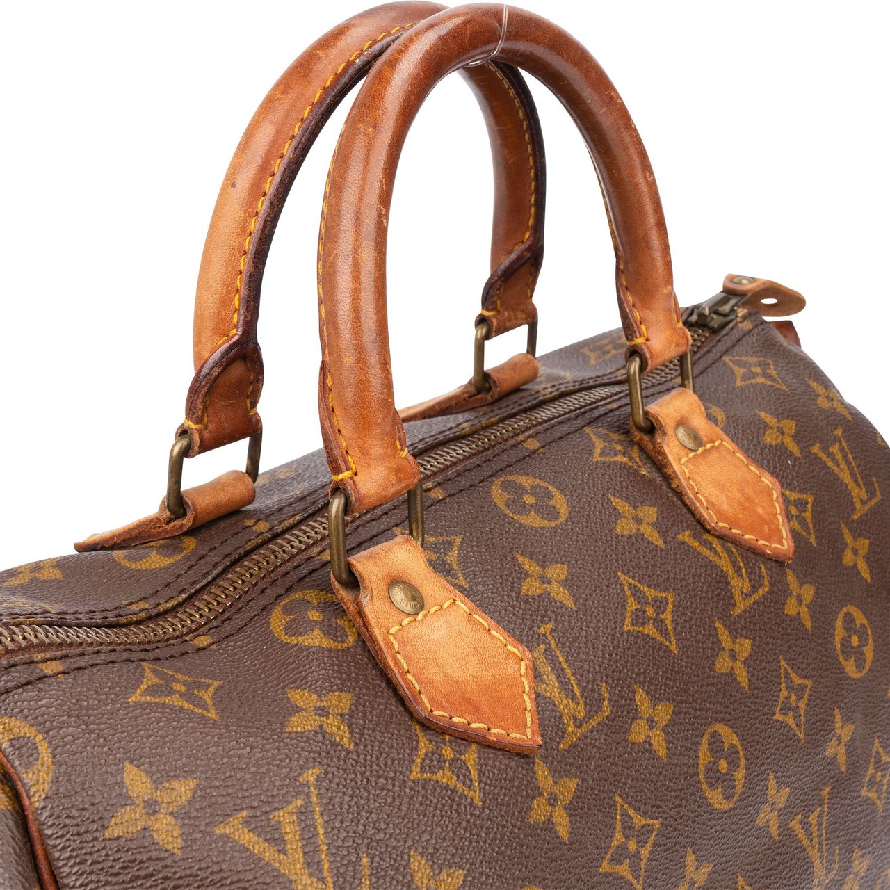 Louis Vuitton Louis Vuitton Canvas Monogram Speedy 30 Handbag Bruin