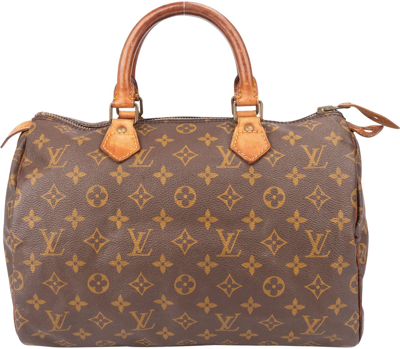 Louis Vuitton Louis Vuitton Canvas Monogram Speedy 30 Handbag Bruin