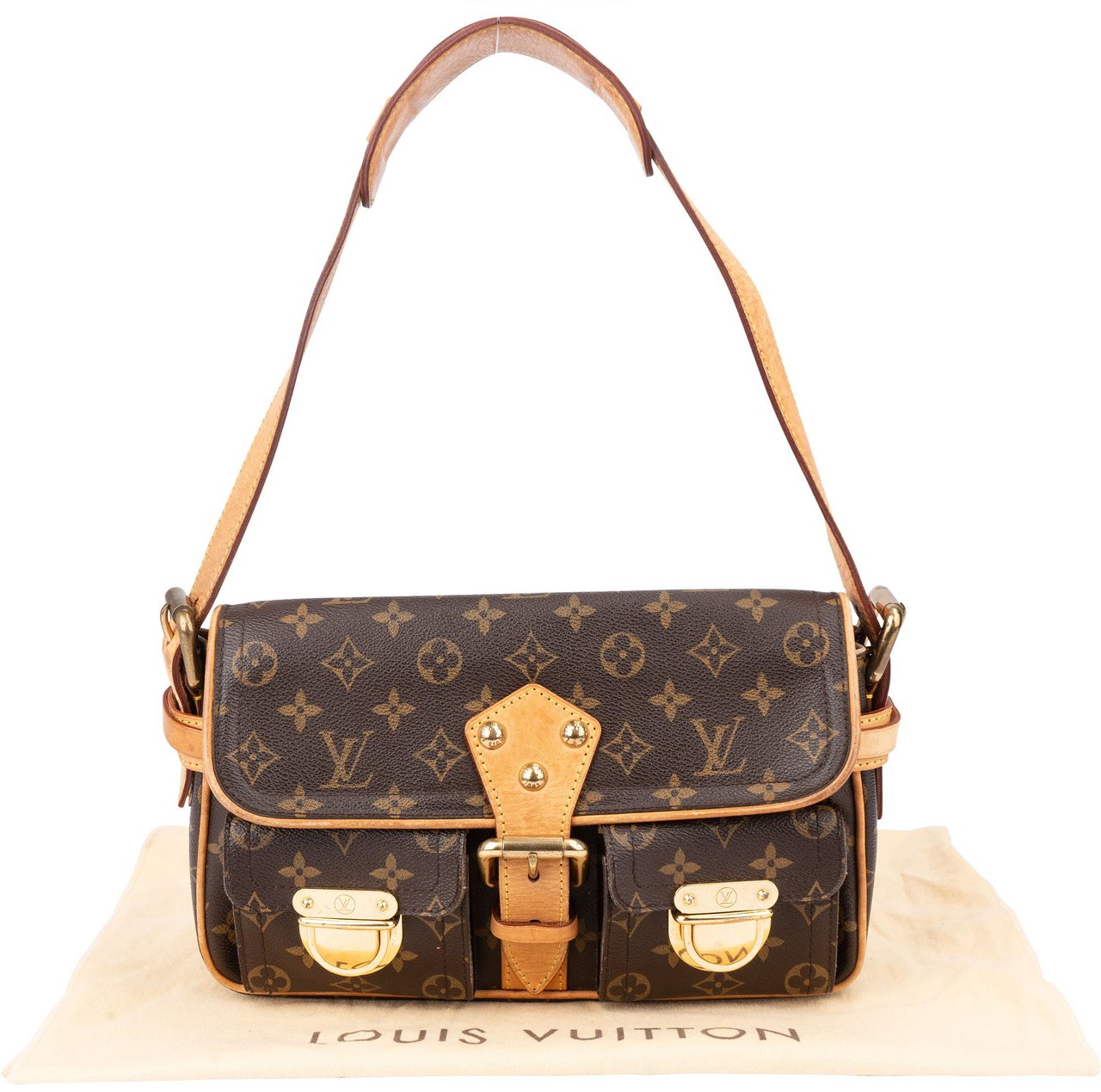Louis Vuitton Louis Vuitton Canvas Monogram Hudson PM Shoulder Bag Bruin