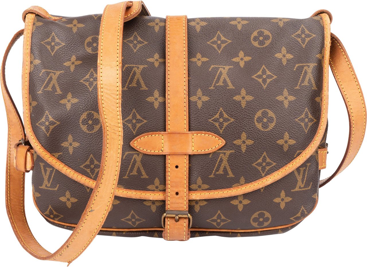 Louis Vuitton Louis Vuitton Canvas Monogram Saumur 30 Crossbody Bag Bruin