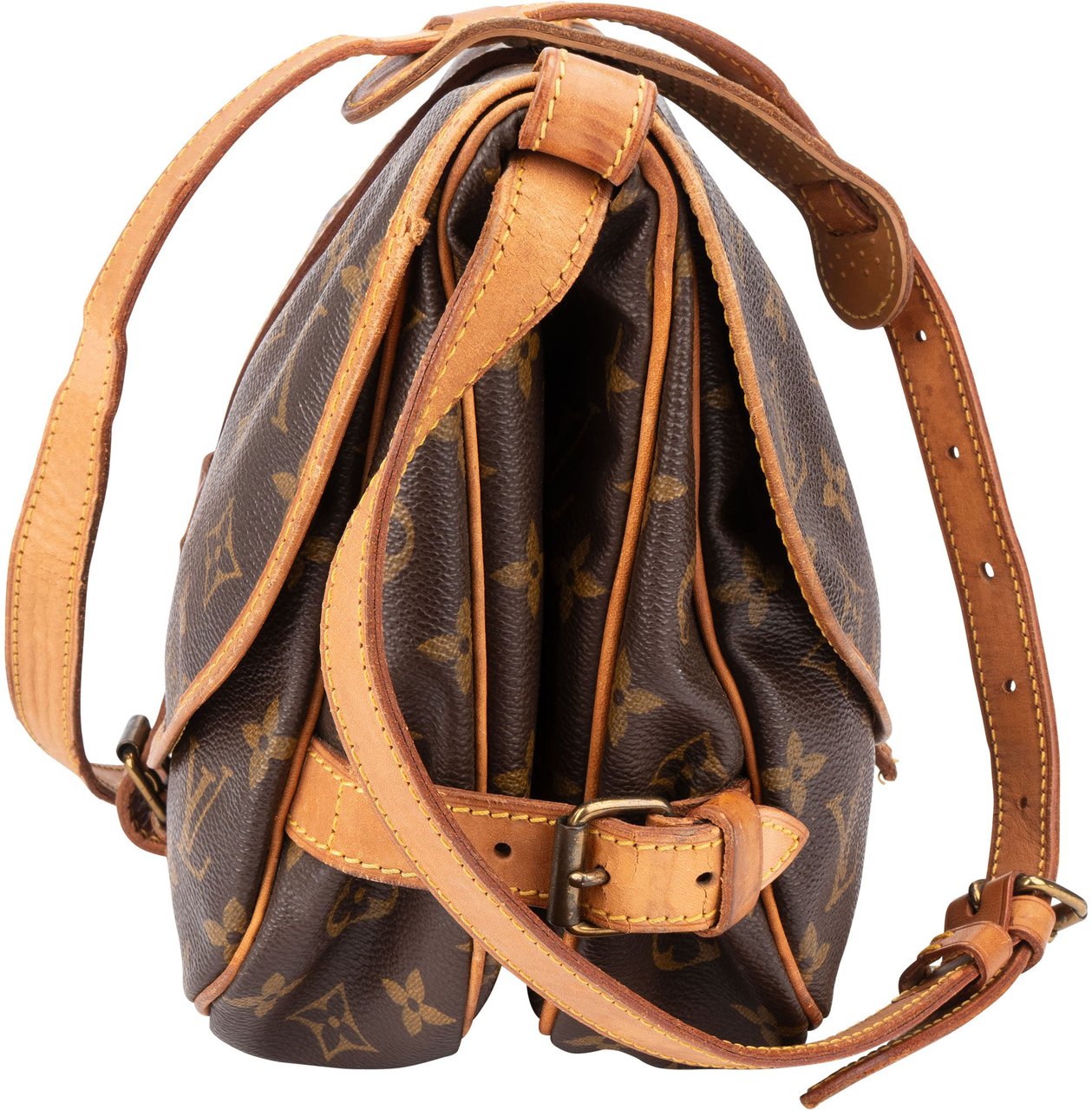 Louis Vuitton Louis Vuitton Canvas Monogram Saumur 30 Crossbody Bag Bruin