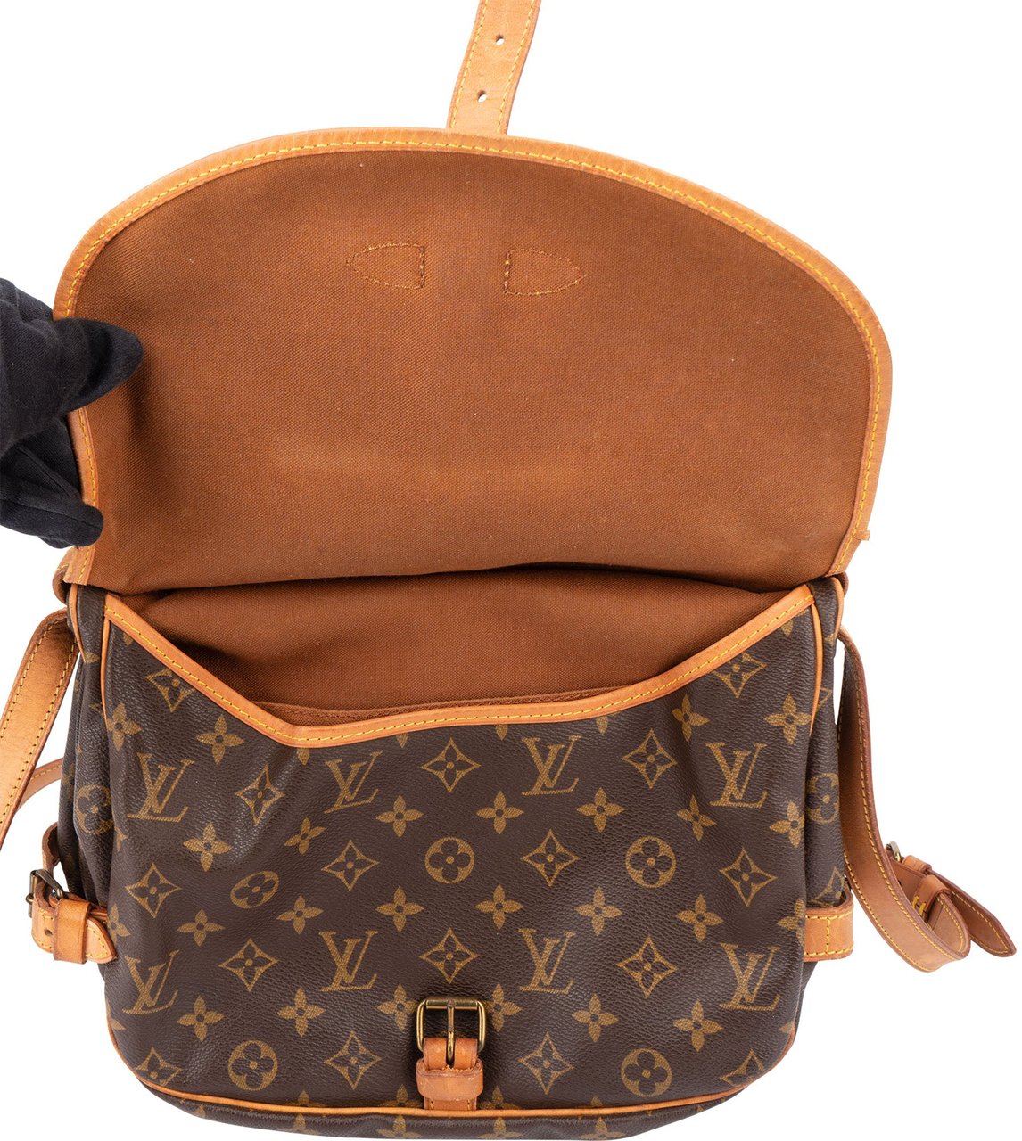 Louis Vuitton Louis Vuitton Canvas Monogram Saumur 30 Crossbody Bag Bruin