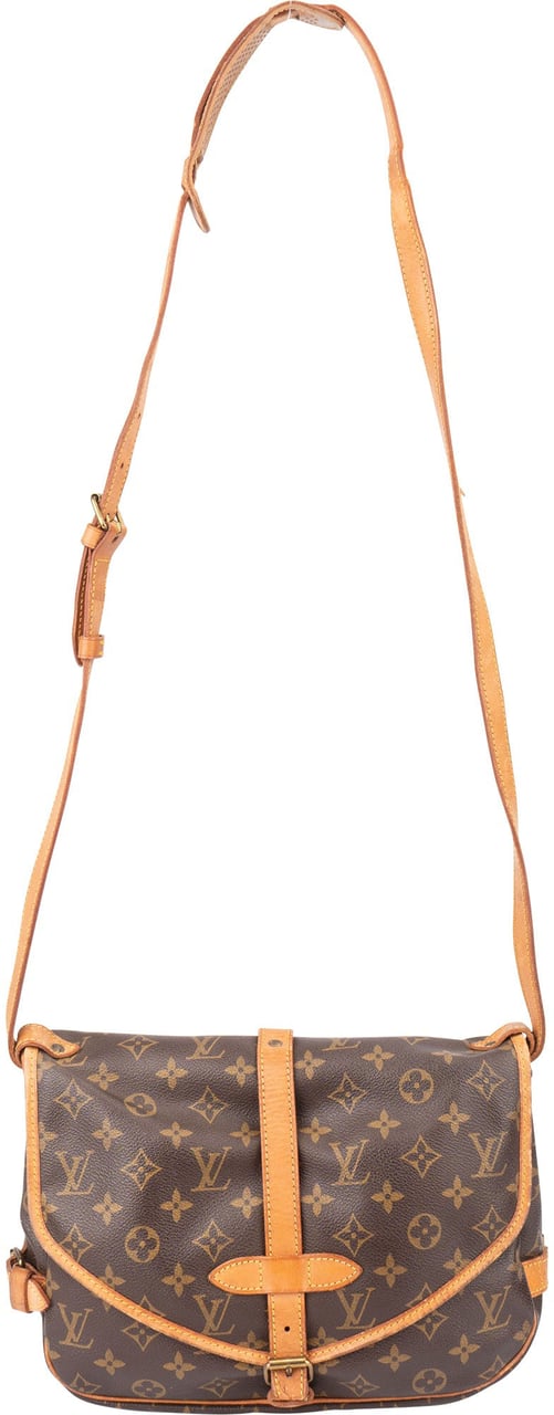 Louis Vuitton Louis Vuitton Canvas Monogram Saumur 30 Crossbody Bag Bruin