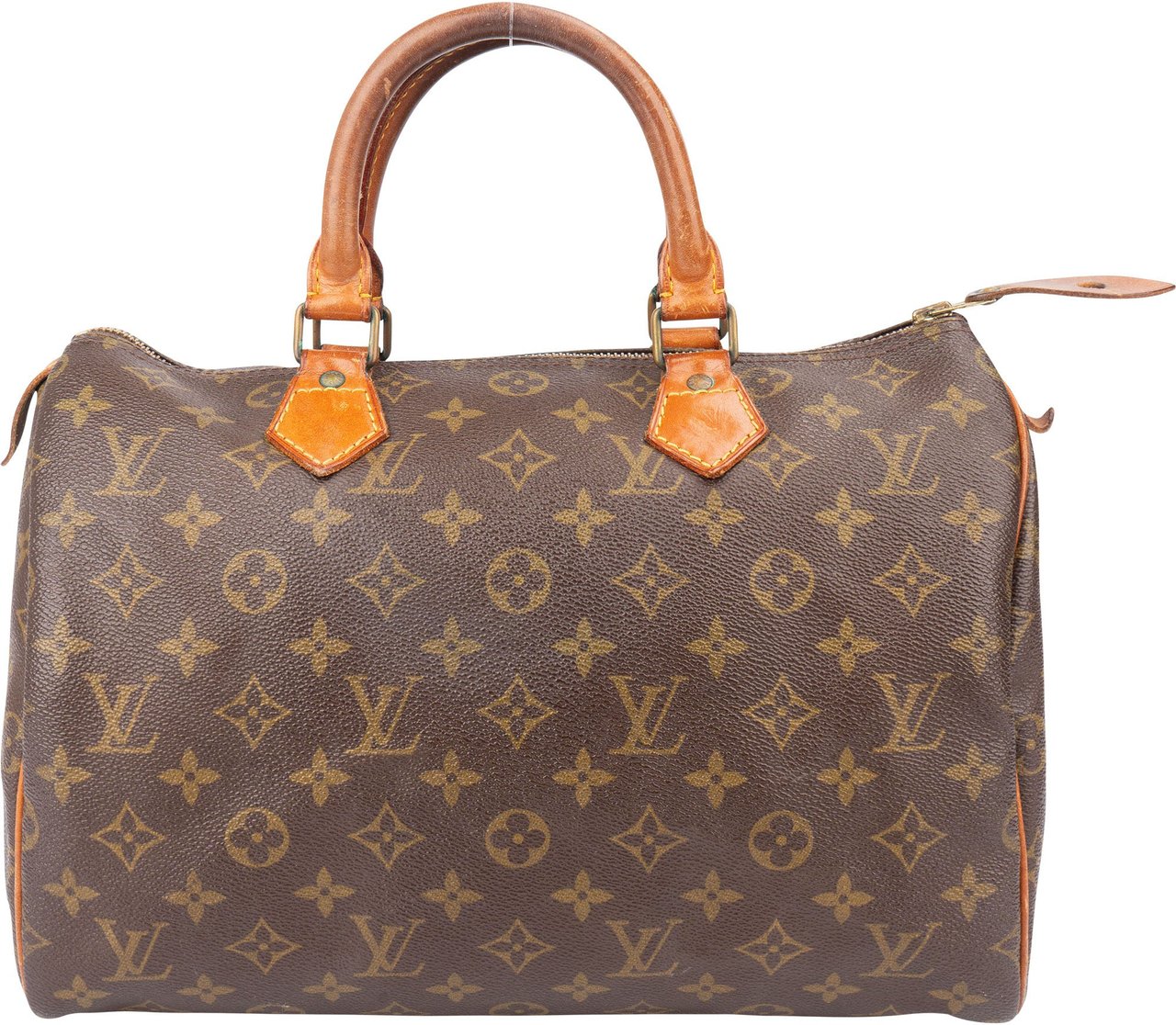 Louis Vuitton Louis Vuitton Canvas Monogram Speedy 30 Handbag Bruin
