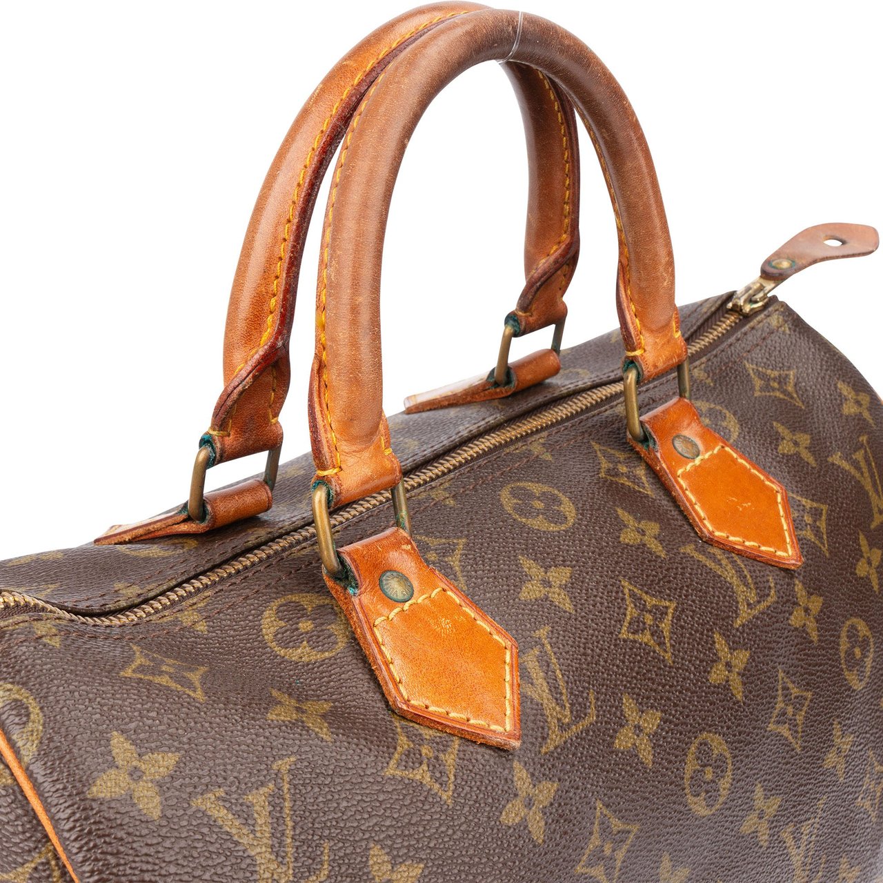 Louis Vuitton Louis Vuitton Canvas Monogram Speedy 30 Handbag Bruin