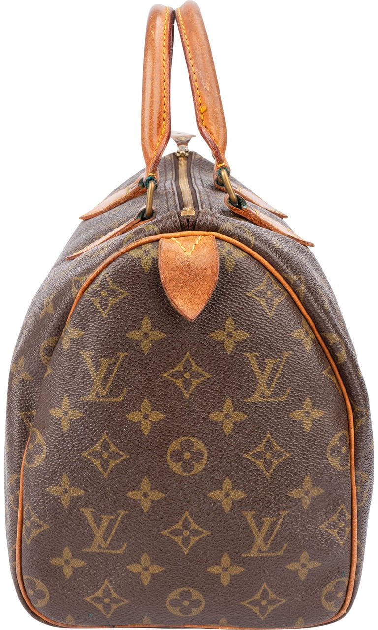 Louis Vuitton Louis Vuitton Canvas Monogram Speedy 30 Handbag Bruin