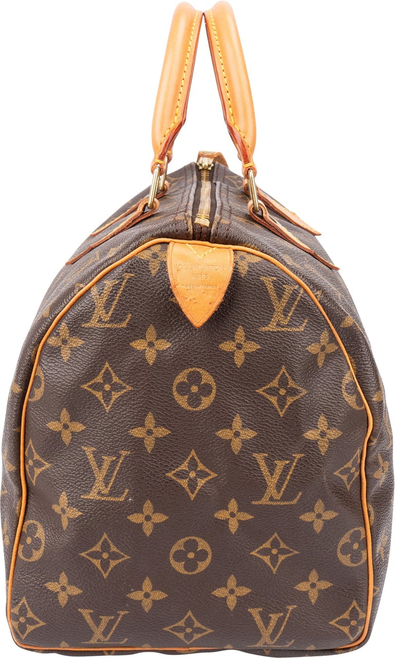 Louis Vuitton Louis Vuitton Canvas Monogram Speedy 30 Handbag Bruin