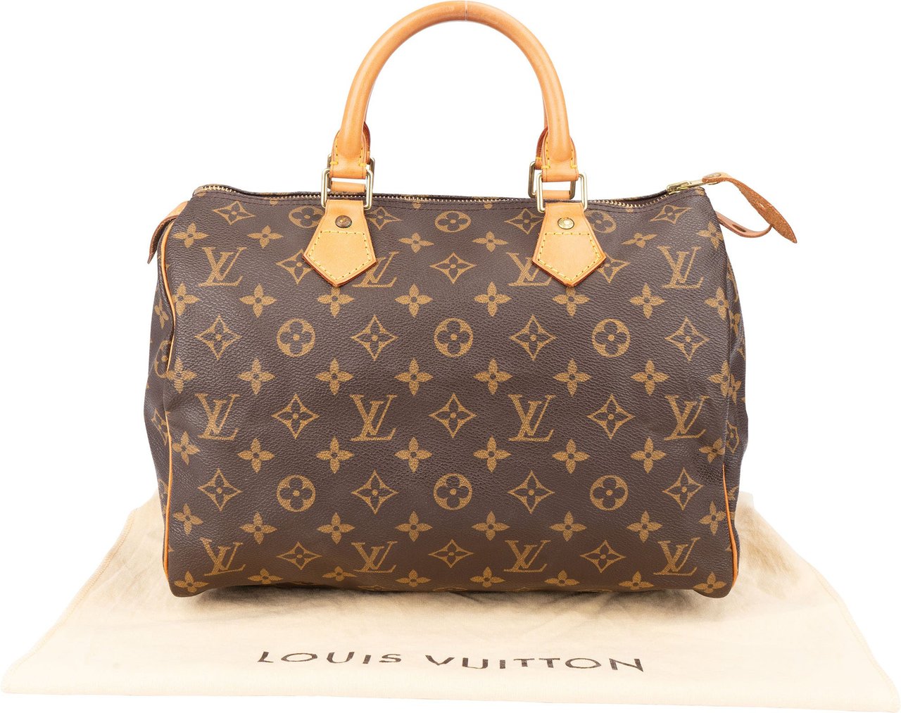 Louis Vuitton Louis Vuitton Canvas Monogram Speedy 30 Handbag Bruin