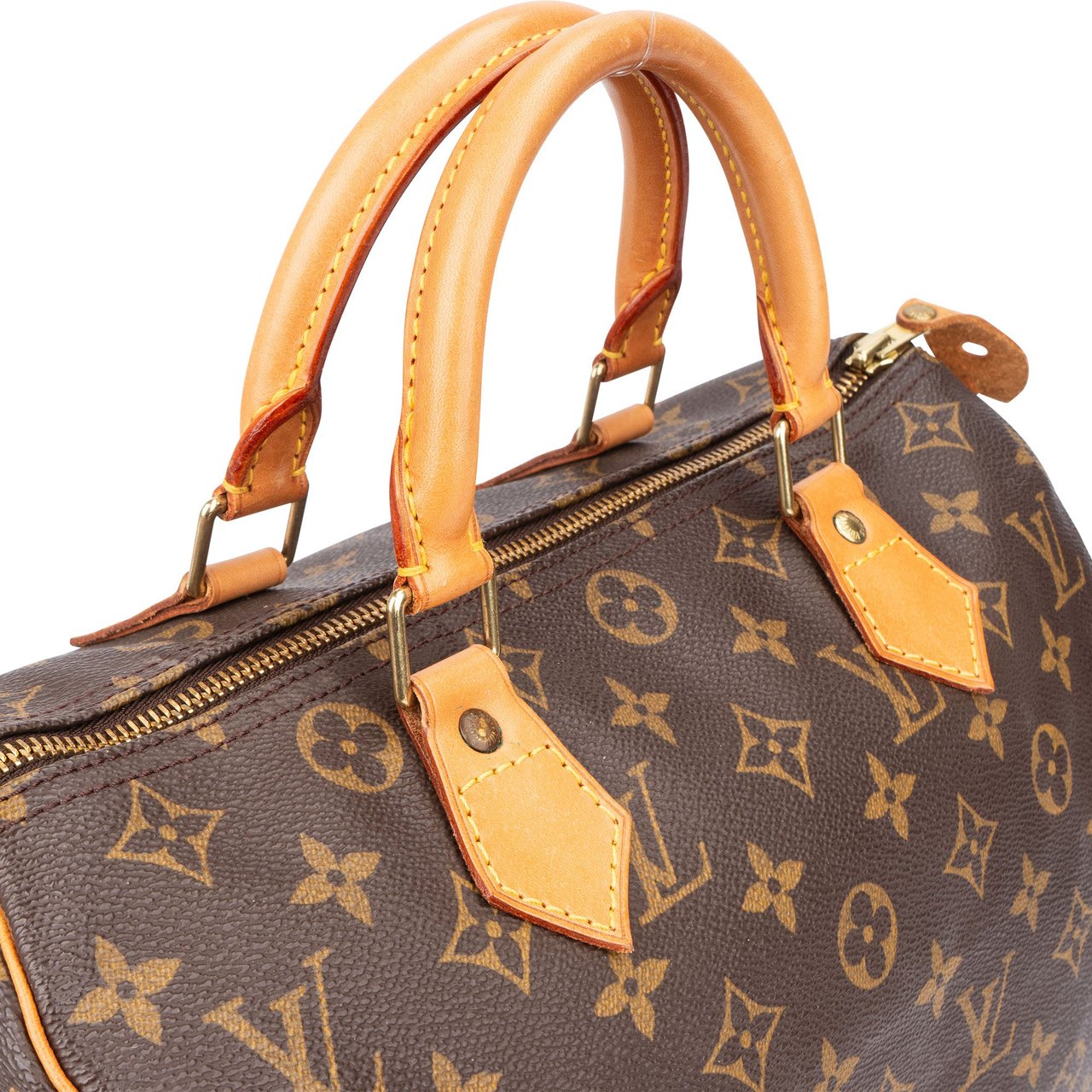 Louis Vuitton Louis Vuitton Canvas Monogram Speedy 30 Handbag Bruin