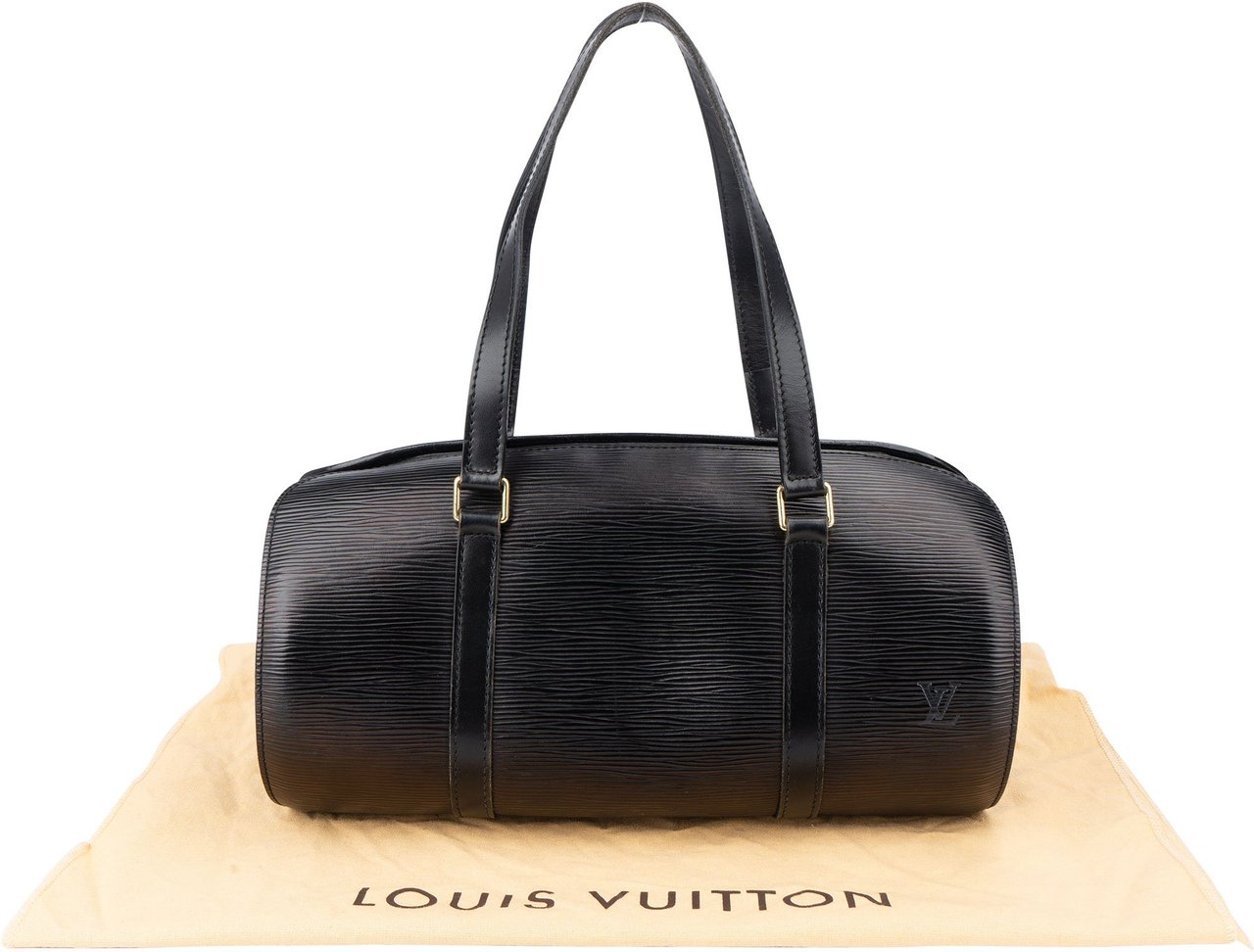 Louis Vuitton Louis Vuitton Noir Epi Leather Soufflot Handbag Zwart