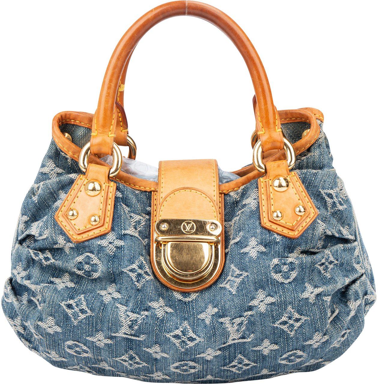 Louis Vuitton Louis Vuitton Denim Monogram Pleaty Handbag Blauw