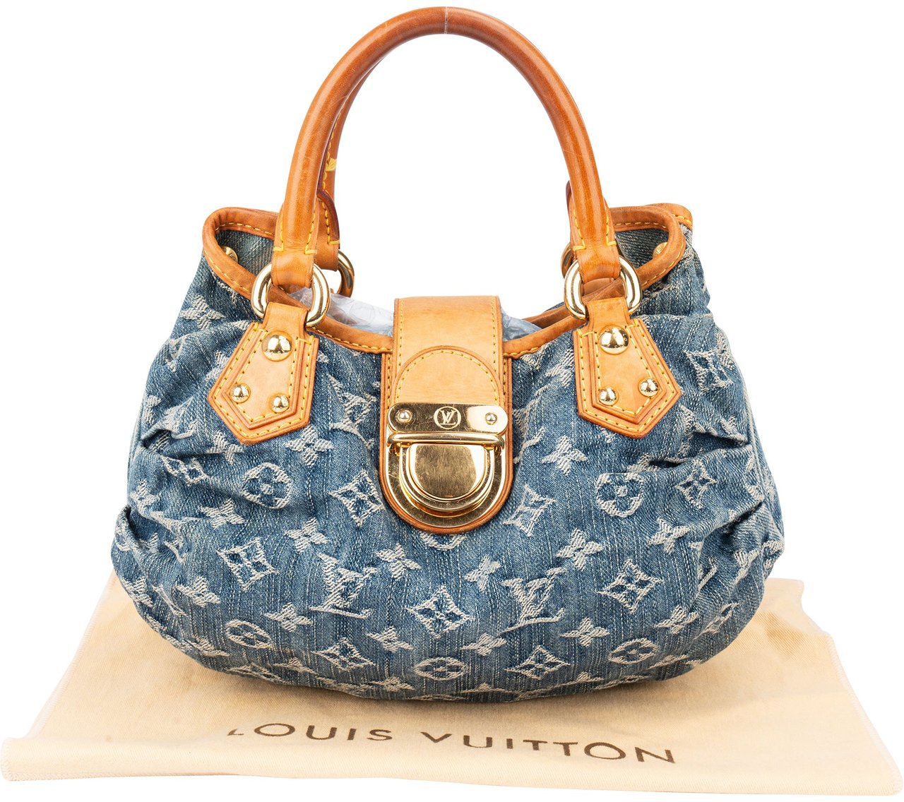 Louis Vuitton Louis Vuitton Denim Monogram Pleaty Handbag Blauw