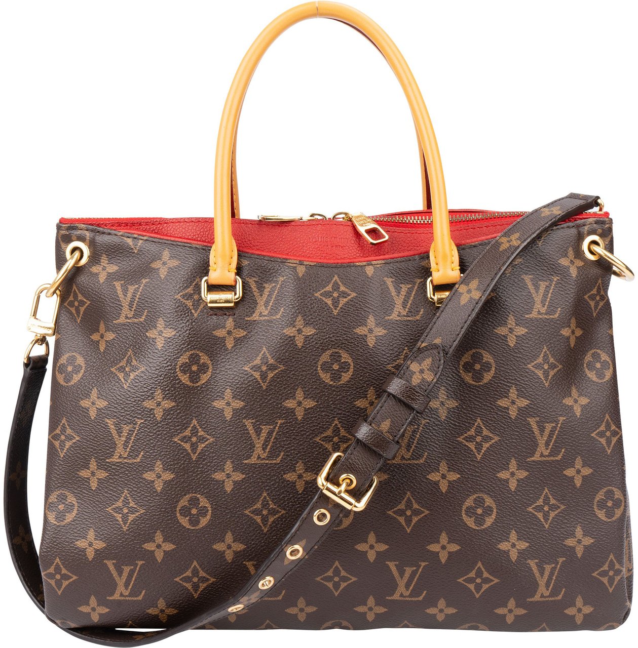 Louis Vuitton Louis Vuitton Canvas Monogram Pallas MM Handbag Bruin