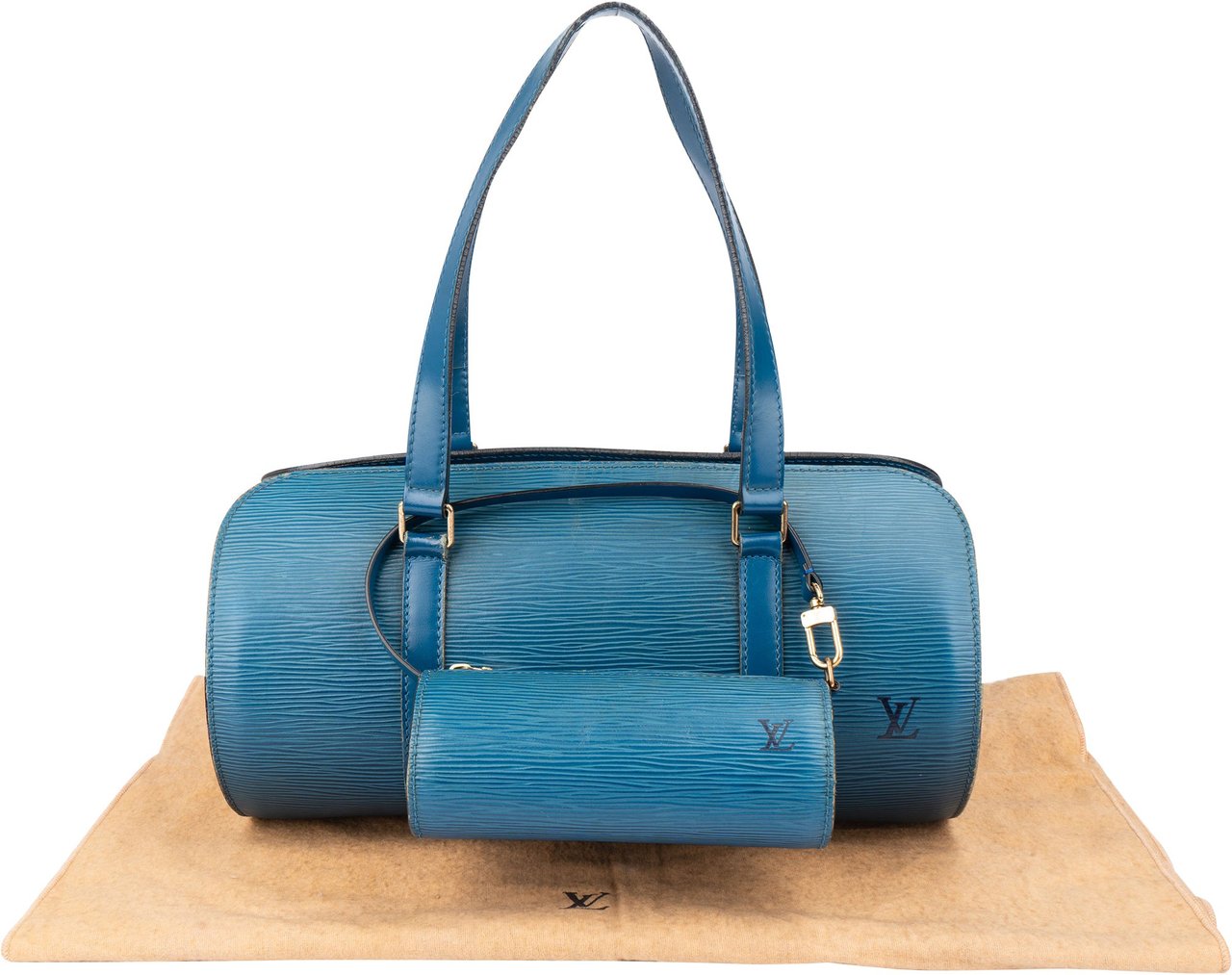 Louis Vuitton Louis Vuitton Bleu Epi Leather Soufflot Set Handbag Blauw