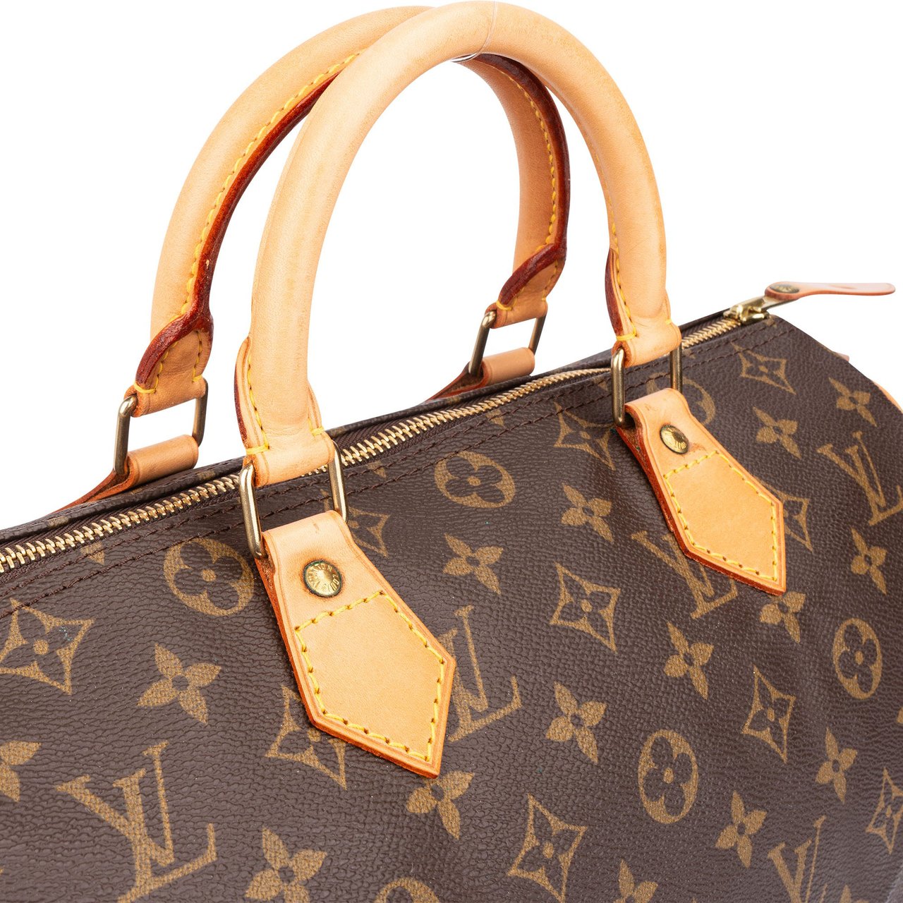 Louis Vuitton Louis Vuitton Canvas Monogram Speedy 30 Handbag Bruin