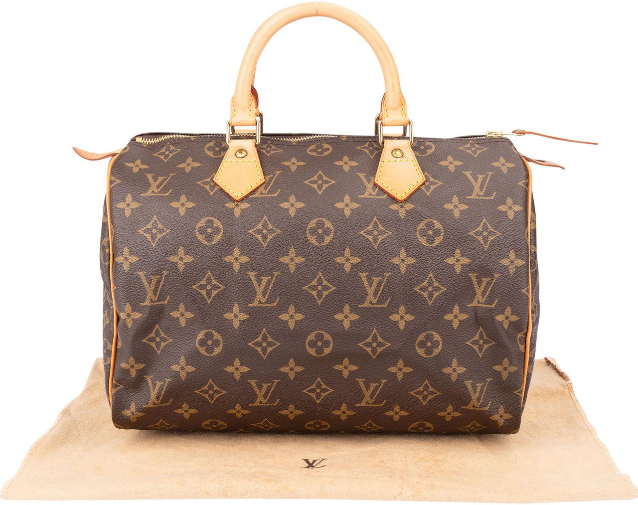 Louis Vuitton Louis Vuitton Canvas Monogram Speedy 30 Handbag Bruin