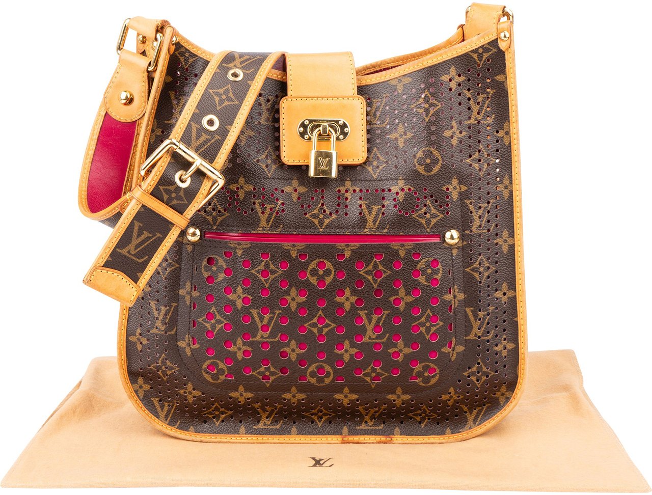 Louis Vuitton Limited Perforated Monogram Musette Crossbody Bag Bruin