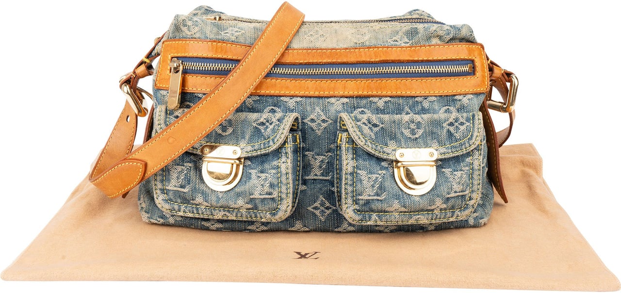 Louis Vuitton Louis Vuitton Denim Monogram Baggy PM Crossbody Bag Bruin