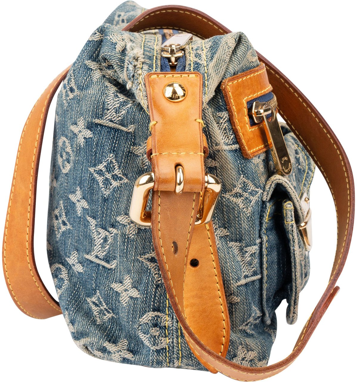 Louis Vuitton Louis Vuitton Denim Monogram Baggy PM Crossbody Bag Bruin