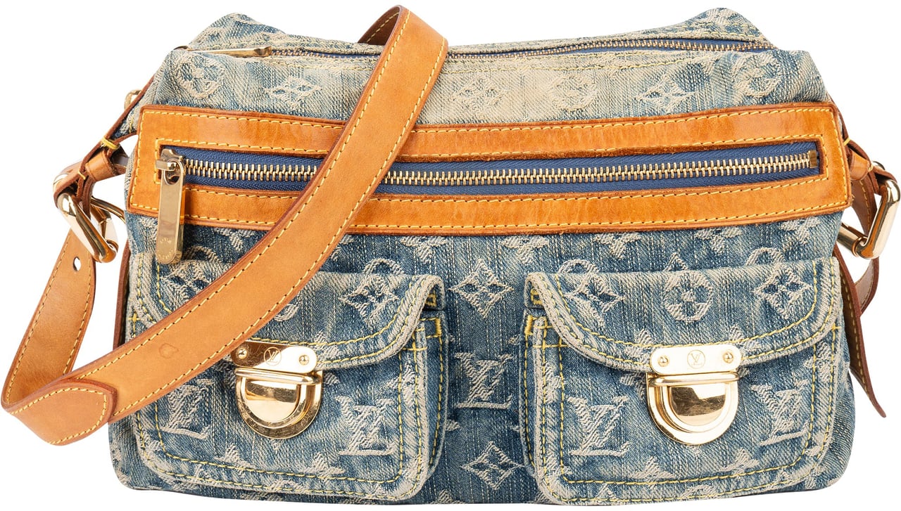 Louis Vuitton Louis Vuitton Denim Monogram Baggy PM Crossbody Bag Bruin