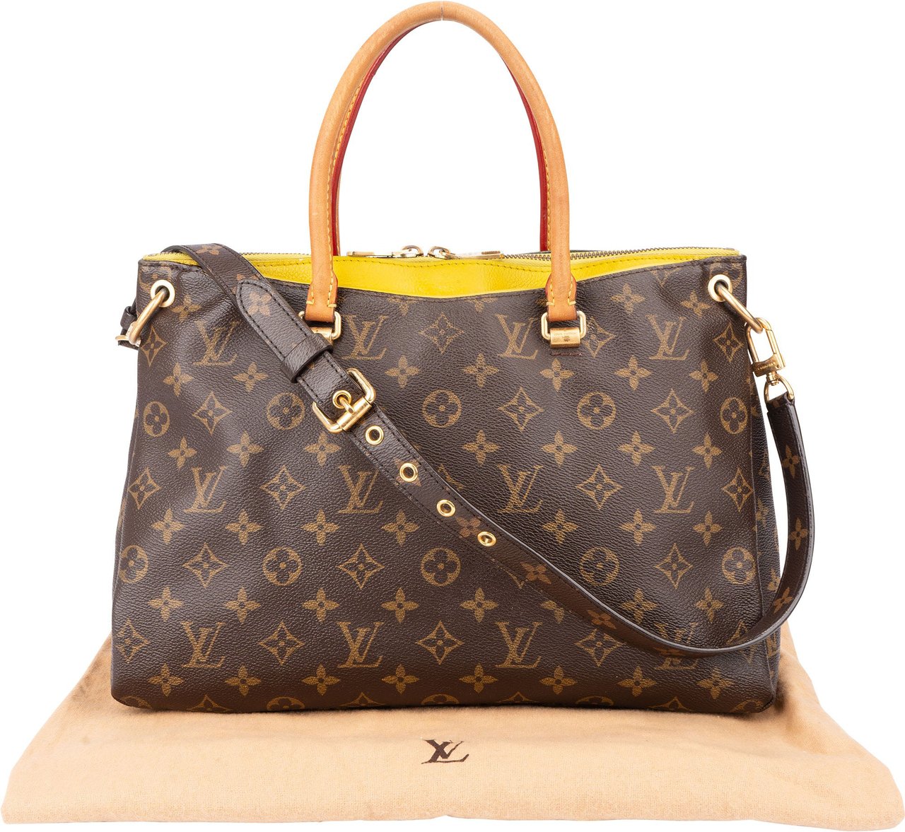 Louis Vuitton Louis Vuitton Canvas Monogram Pallas MM Handbag Bruin