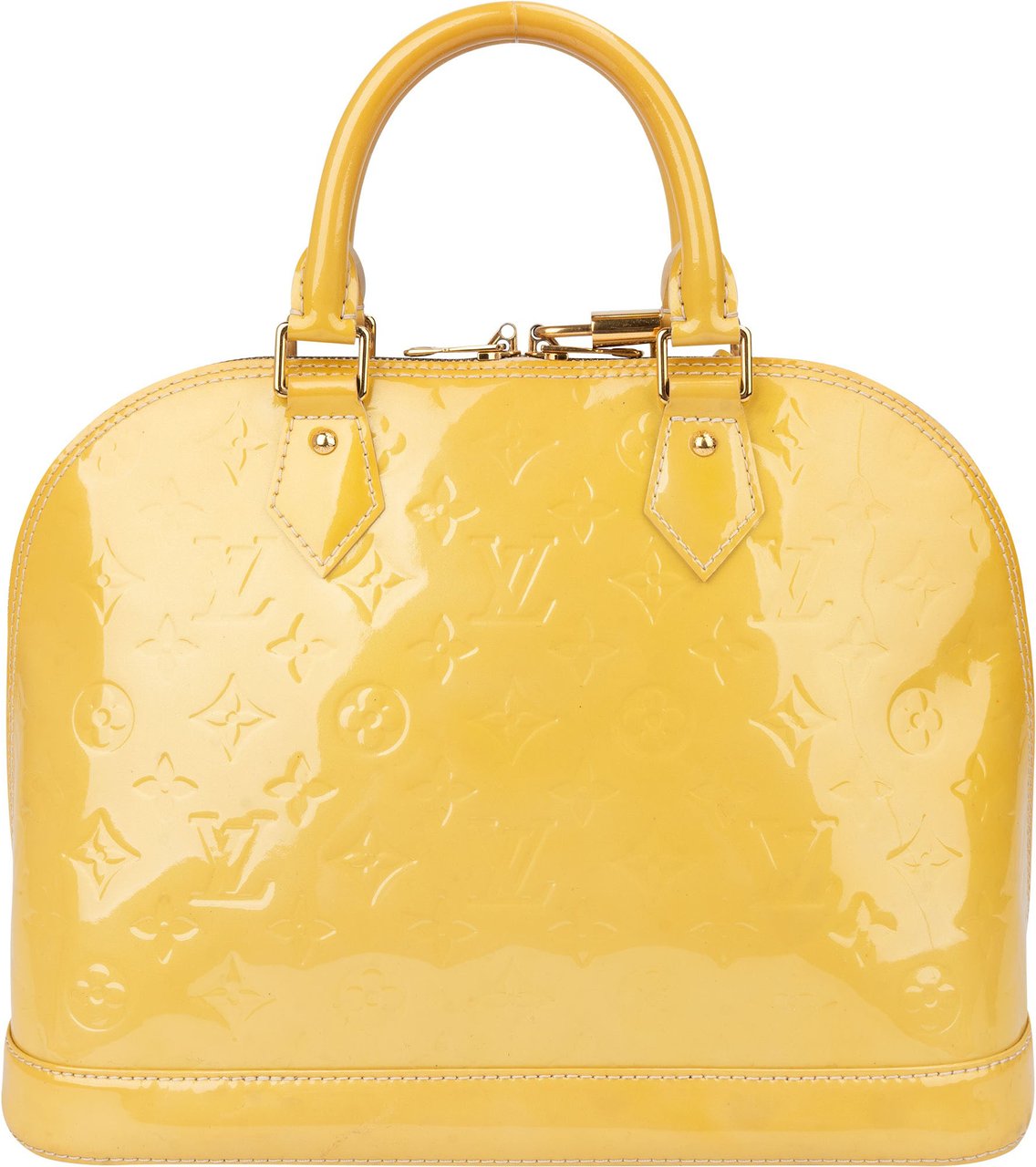 Louis Vuitton Louis Vuitton Jaune Vernis Monogram Alma PM Handbag Geel