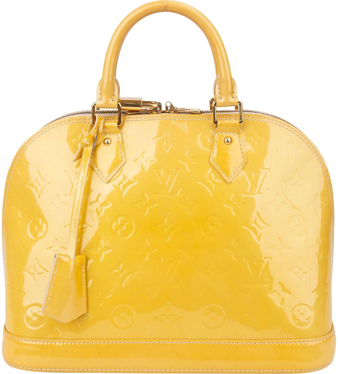 Louis Vuitton Louis Vuitton Jaune Vernis Monogram Alma PM Handbag Geel