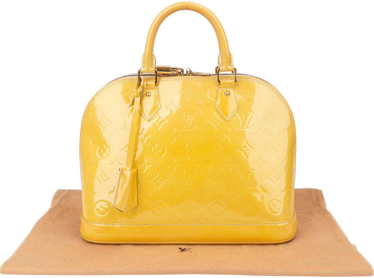 Louis Vuitton Louis Vuitton Jaune Vernis Monogram Alma PM Handbag Geel