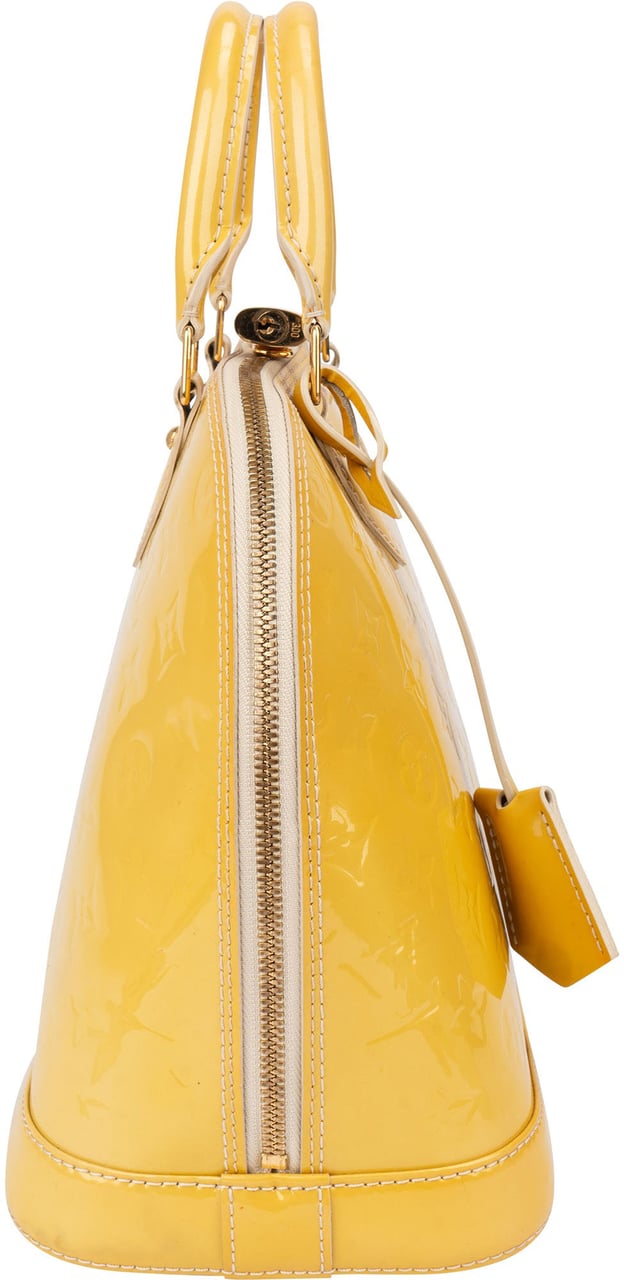 Louis Vuitton Louis Vuitton Jaune Vernis Monogram Alma PM Handbag Geel