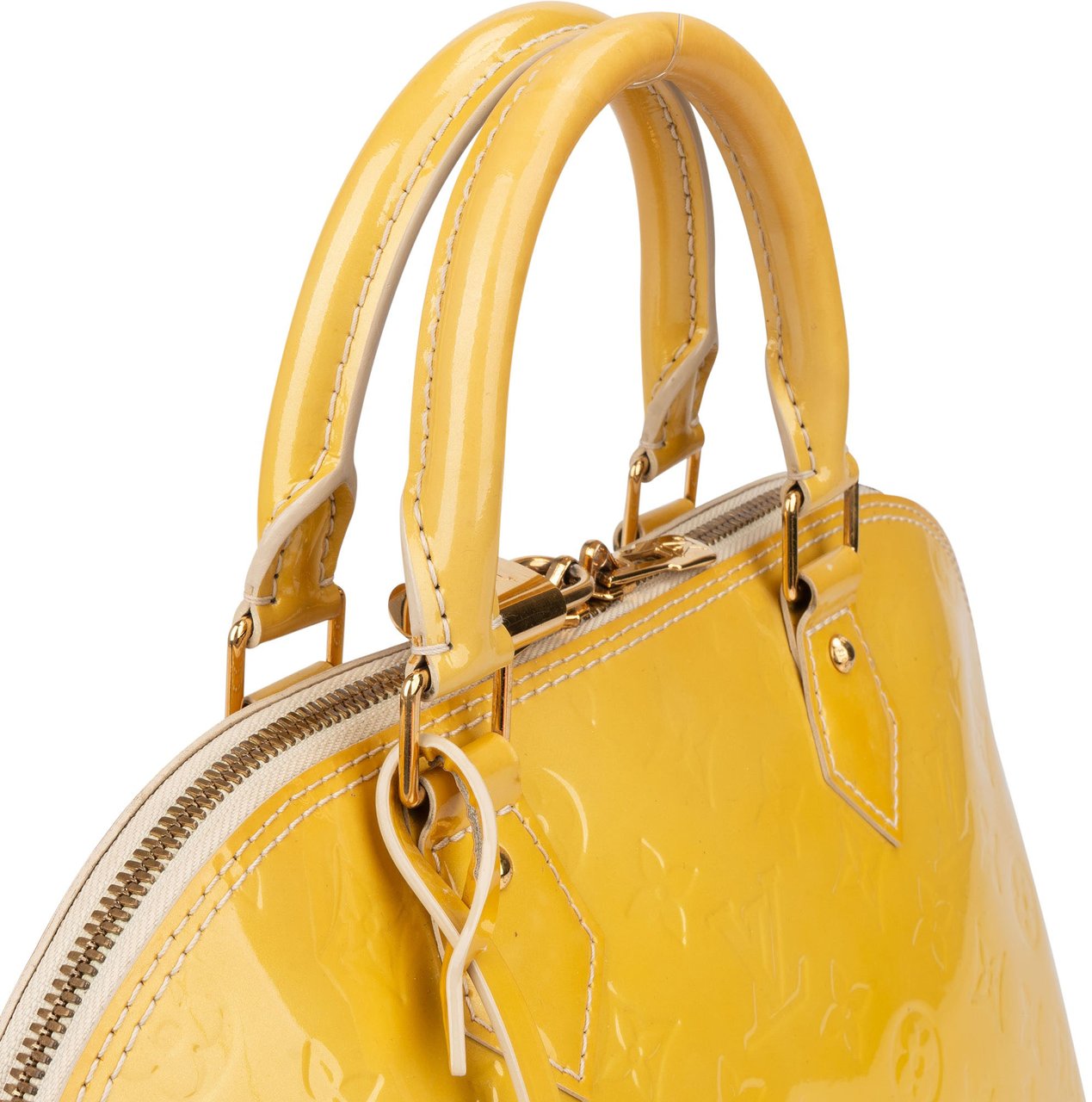 Louis Vuitton Louis Vuitton Jaune Vernis Monogram Alma PM Handbag Geel