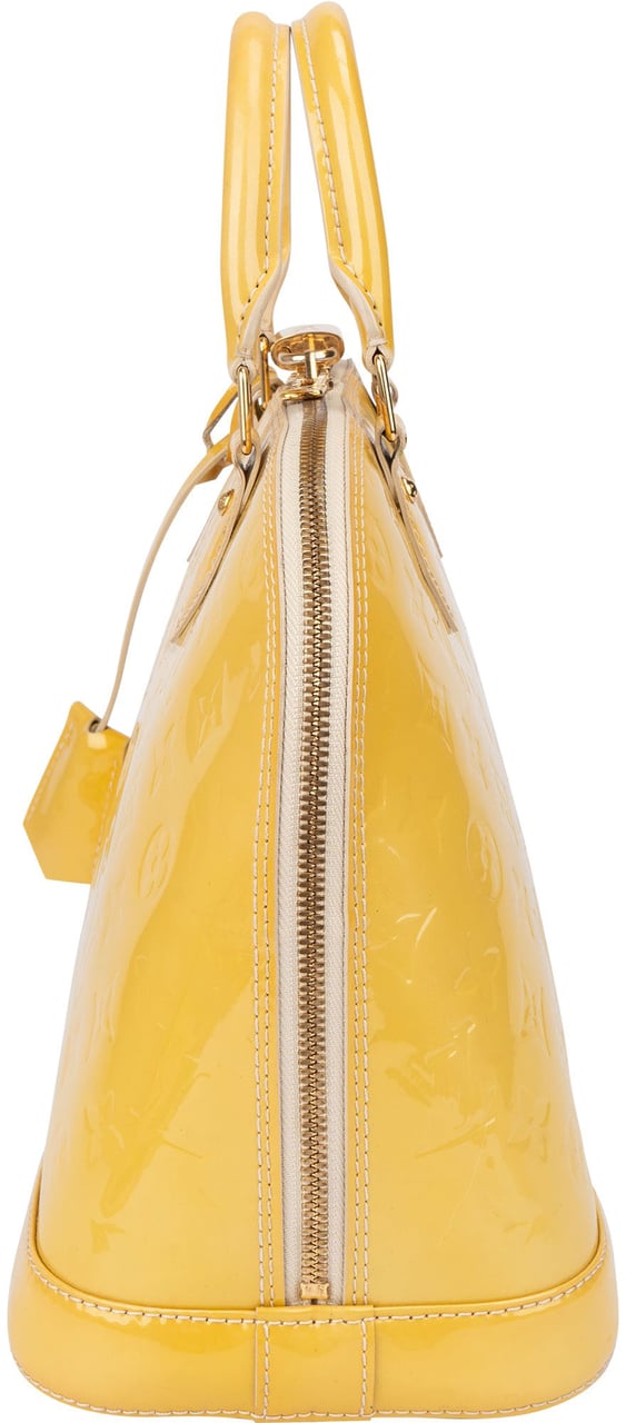 Louis Vuitton Louis Vuitton Jaune Vernis Monogram Alma PM Handbag Geel