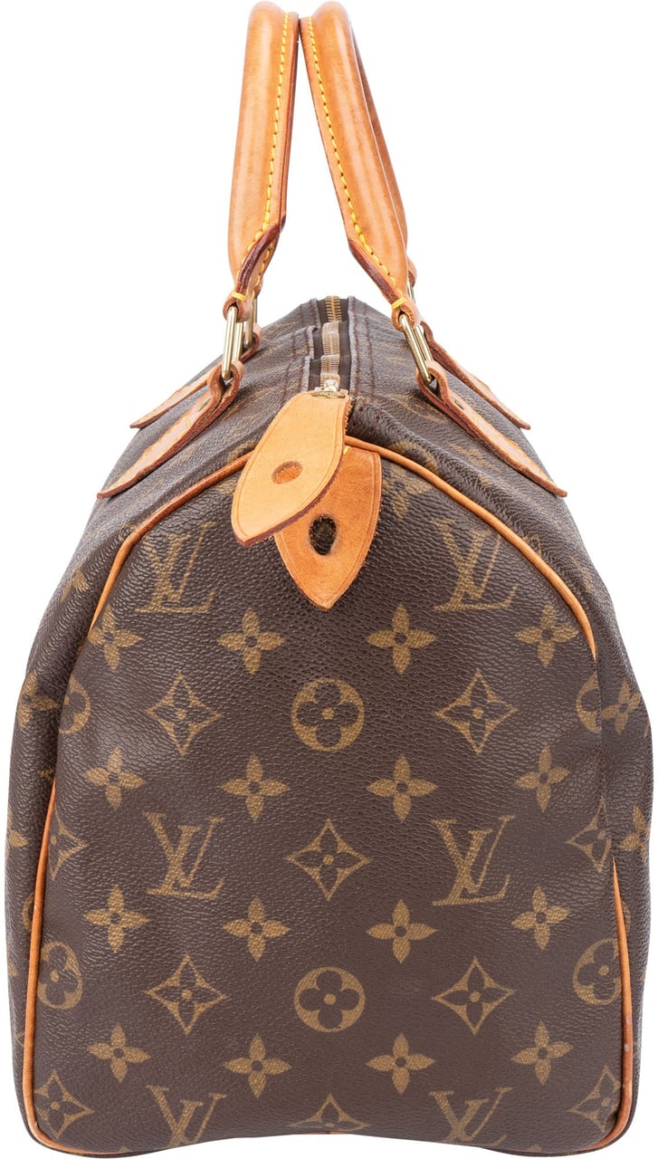Louis Vuitton Louis Vuitton Canvas Monogram Speedy 30 Handbag Bruin