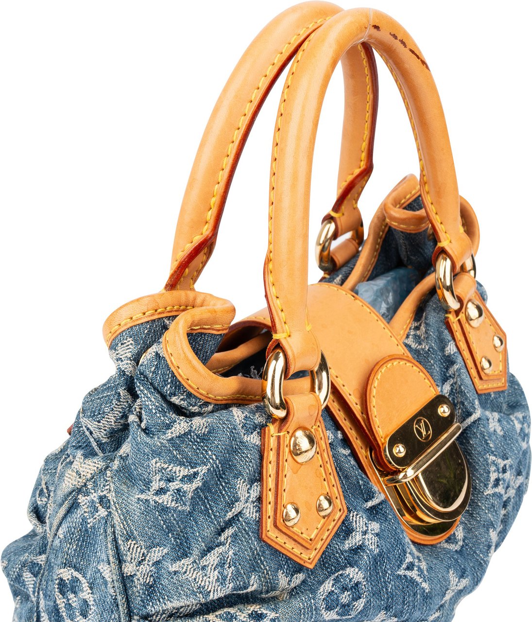 Louis Vuitton Louis Vuitton Denim Monogram Pleaty Handbag Blauw