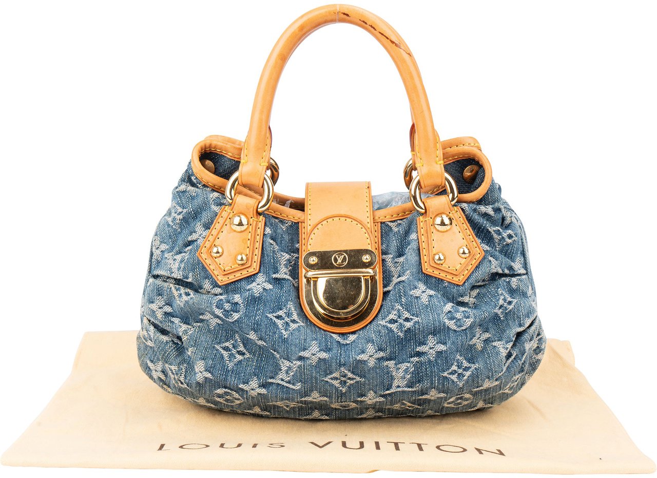 Louis Vuitton Louis Vuitton Denim Monogram Pleaty Handbag Blauw