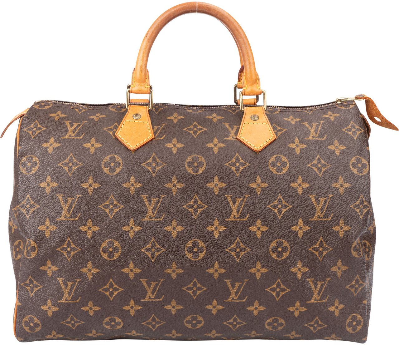 Louis Vuitton Louis Vuitton Canvas Monogram Speedy 35 Handbag Bruin