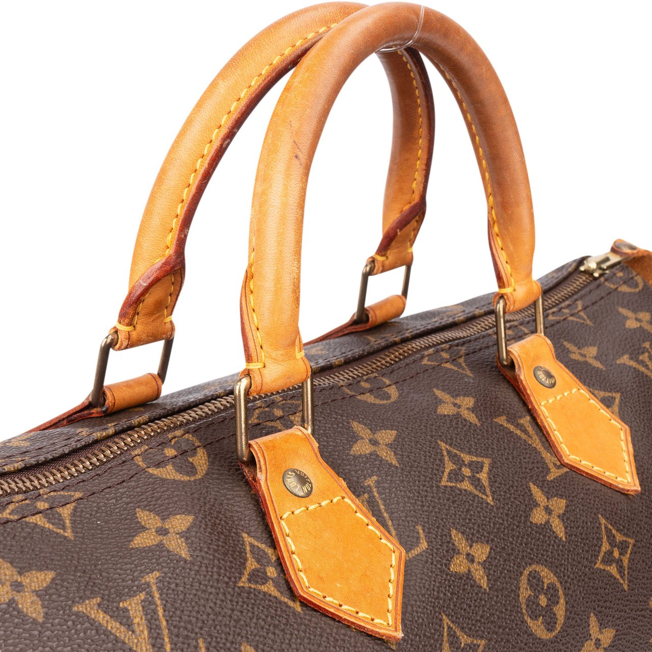 Louis Vuitton Louis Vuitton Canvas Monogram Speedy 35 Handbag Bruin