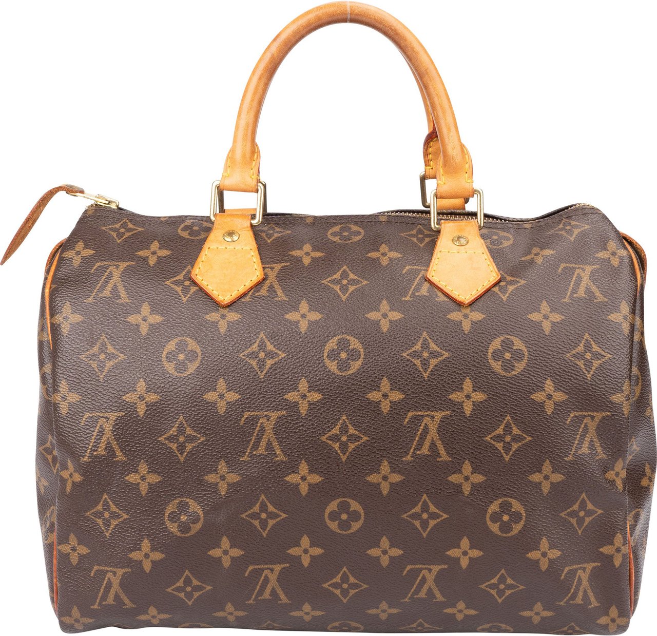 Louis Vuitton Louis Vuitton Canvas Monogram Speedy 30 Handbag Bruin