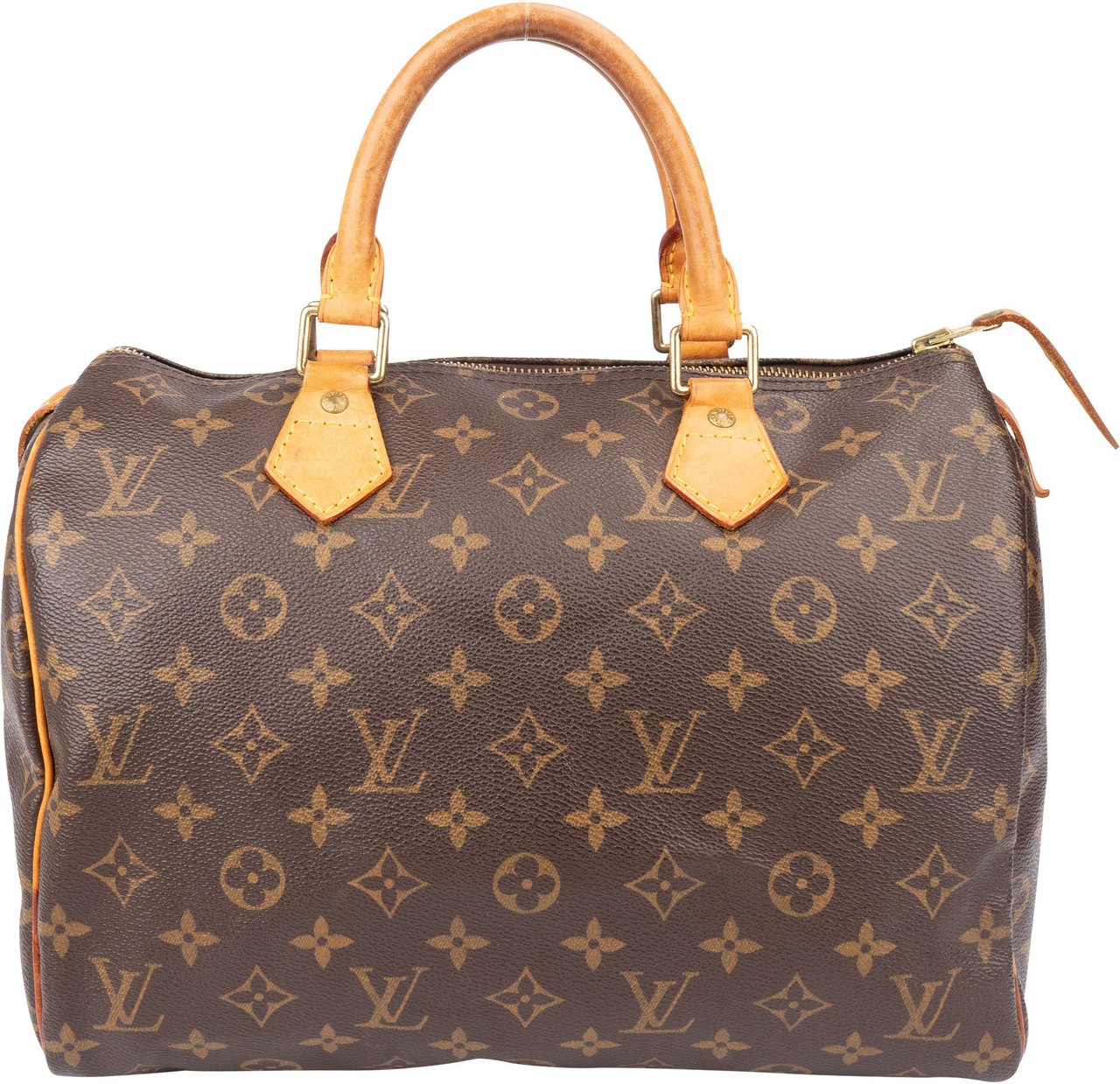 Louis Vuitton Louis Vuitton Canvas Monogram Speedy 30 Handbag Bruin