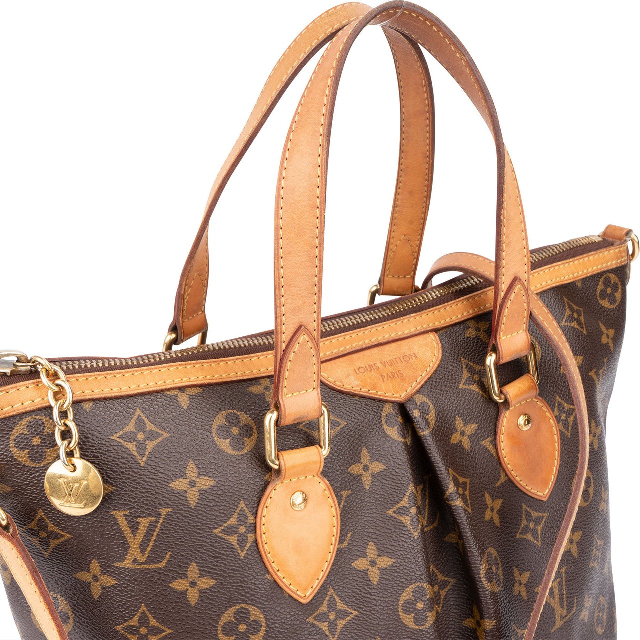 Louis Vuitton Louis Vuitton Canvas Monogram Palermo PM Handbag Bruin