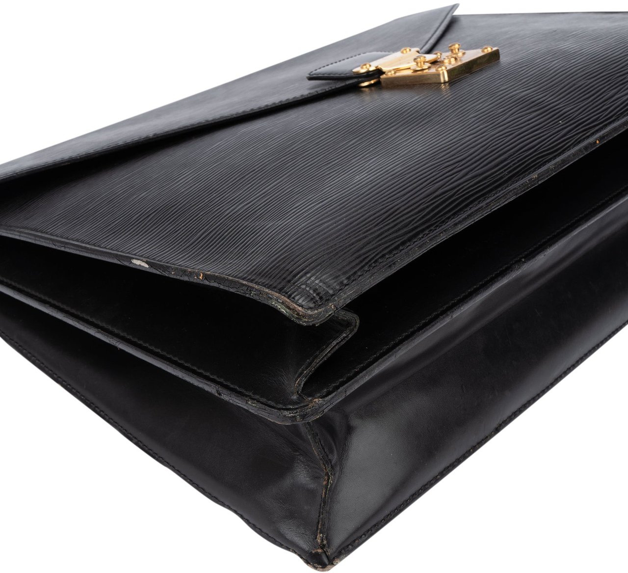 Louis Vuitton Louis Vuitton Noir Epi Leather Serviette Business Handbag Bruin