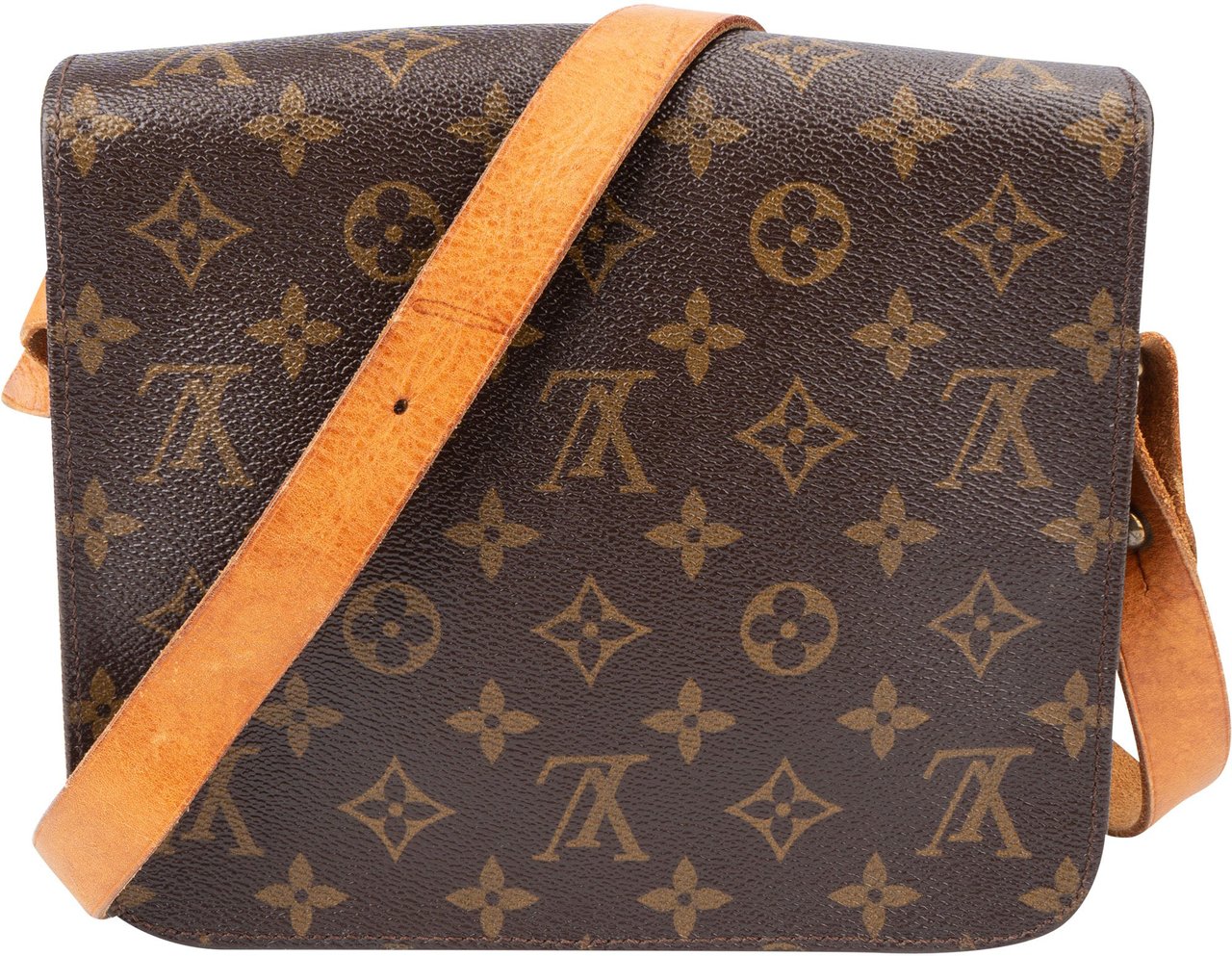 Louis Vuitton Louis Vuitton Canvas Monogram Cartouchiere MM Crossbody Bag Bruin