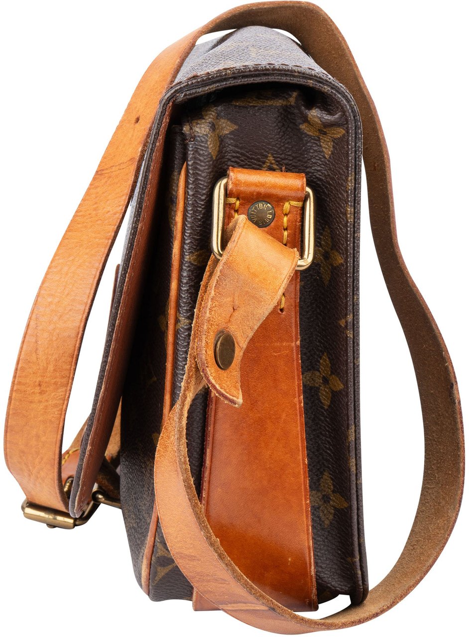 Louis Vuitton Louis Vuitton Canvas Monogram Cartouchiere MM Crossbody Bag Bruin